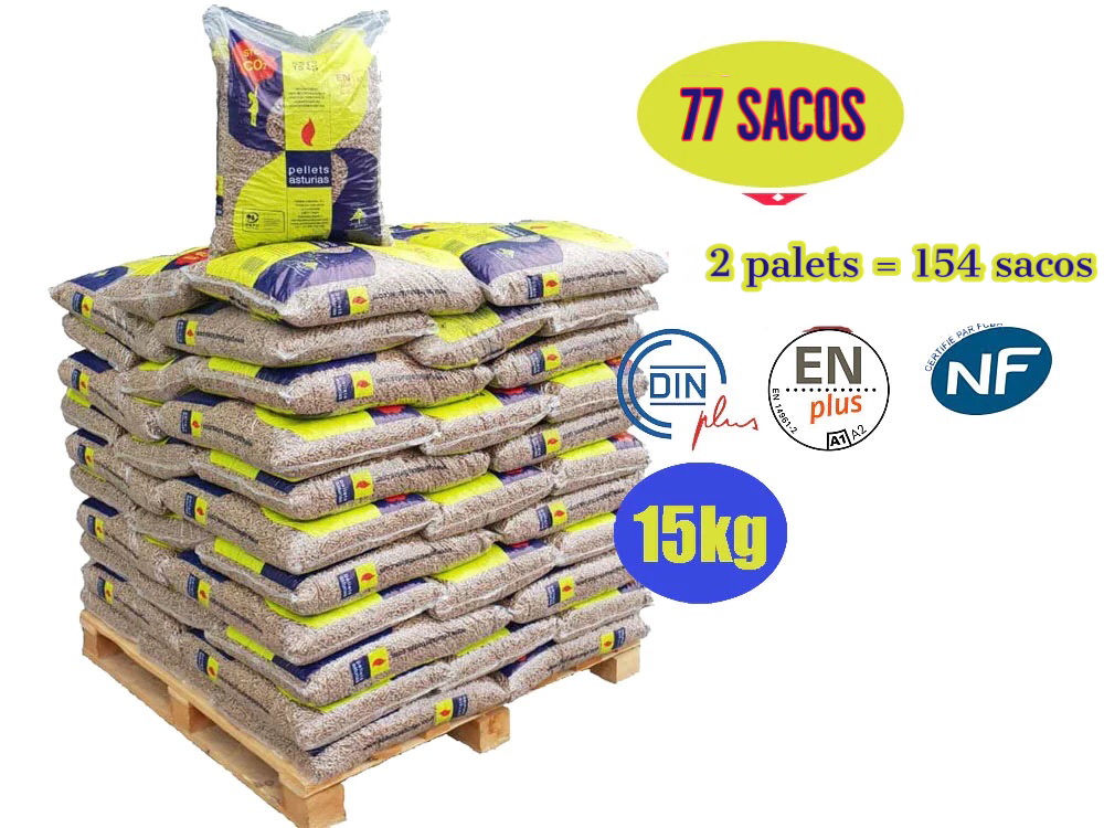 Pellets asturias – 2 Palets - 154 Sacos de 15kg
