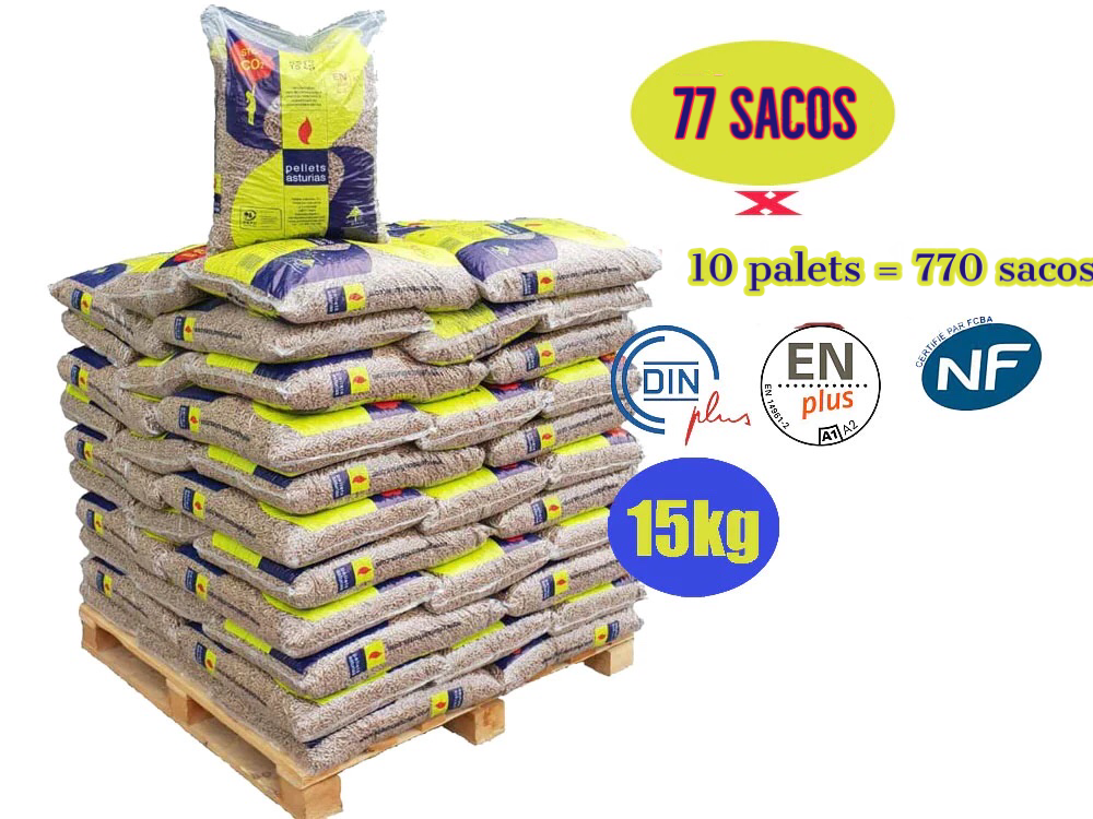 Pellets asturias – 10 Palets - 770 Sacos de 15kg
